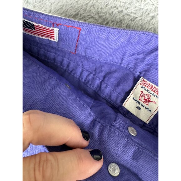 True Religion Womens Purple Mini Skirt Size 26 Y2K Rare NWOT Cotton USA Made - Picture 8 of 12